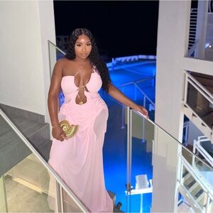 Elegant Pink Evening Gown